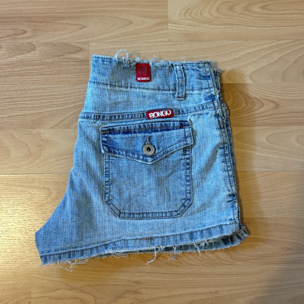 BONGO Light Blue Distressed Jean Shorts
